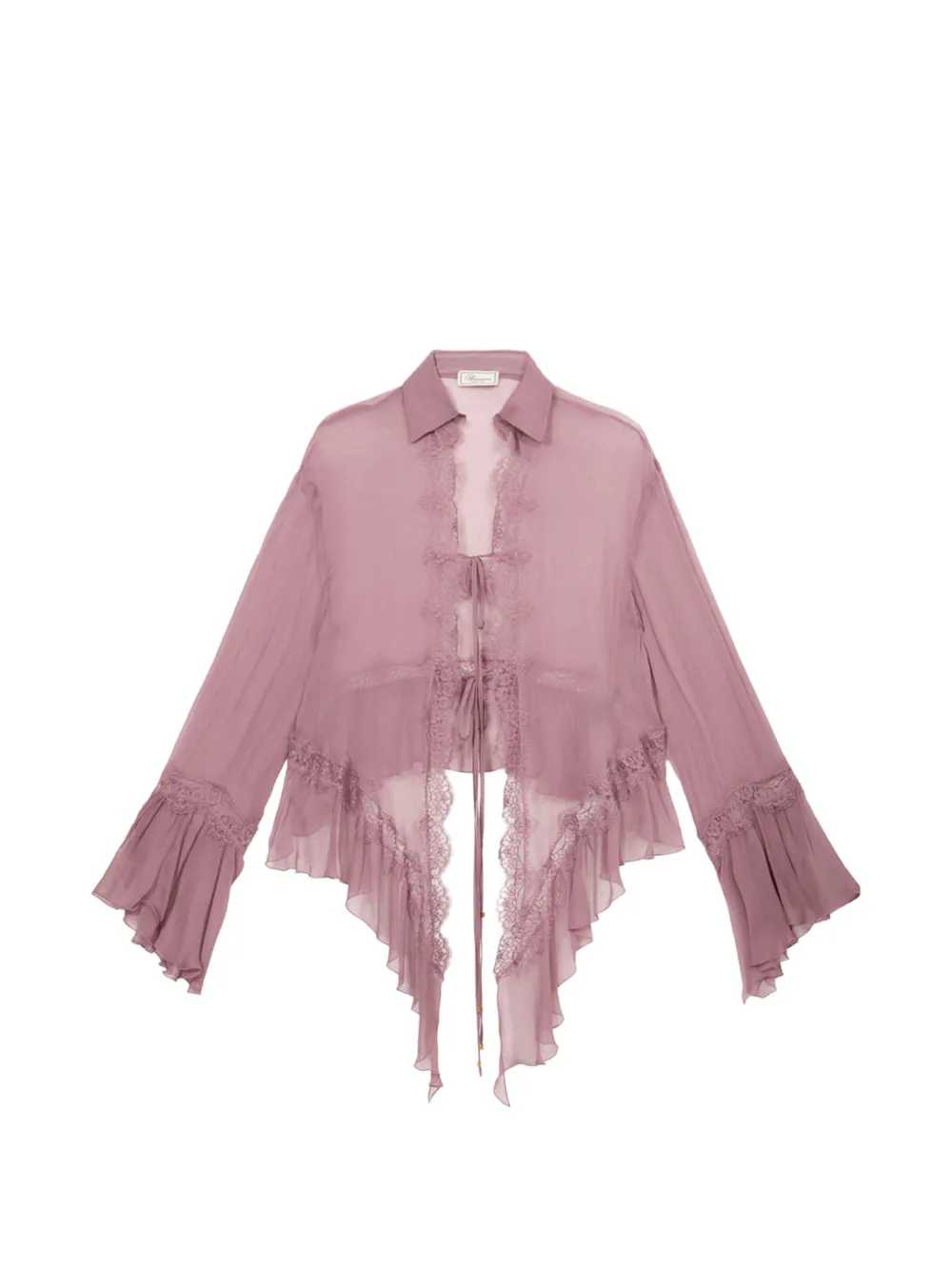 Blumarine lace-trim ruffled blouse