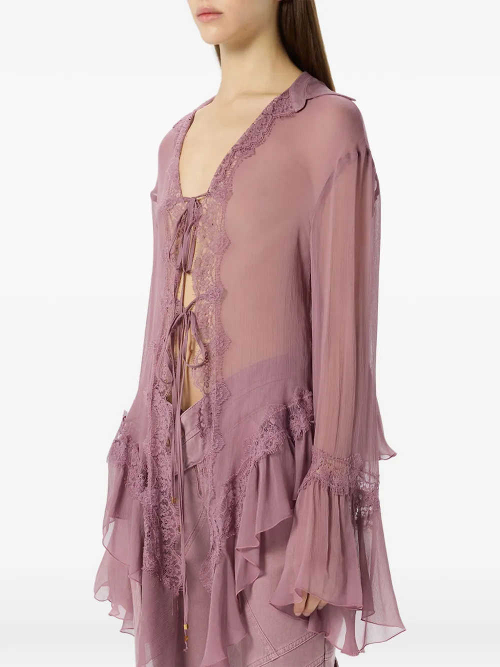Blumarine Blouse met ruches Roze