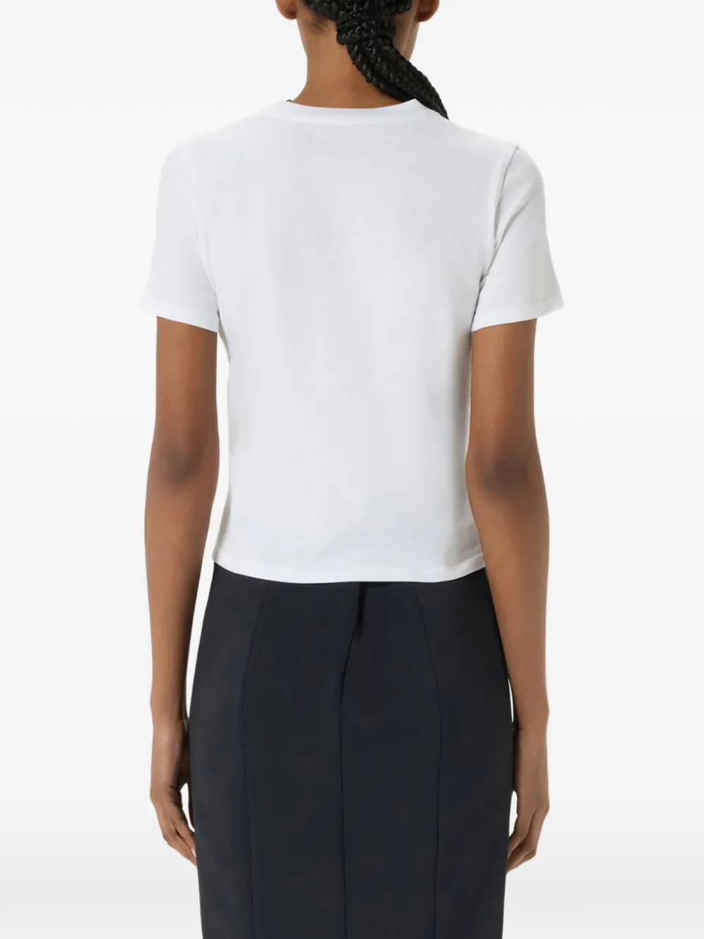 Blumarine T-shirt met leeuwenprint en kristallen logo Wit
