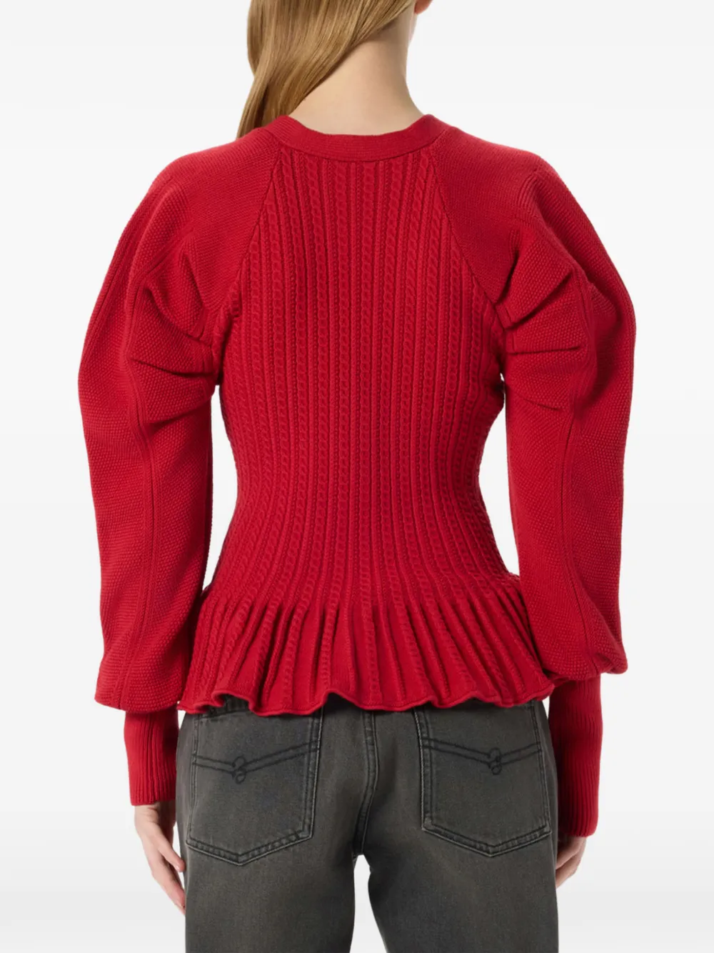 Blumarine Kabelgebreid vest Rood