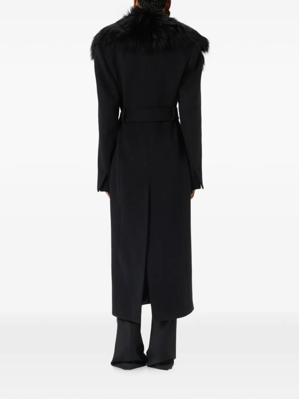 Blumarine Jas met lammy kraag en bedeldetail Zwart