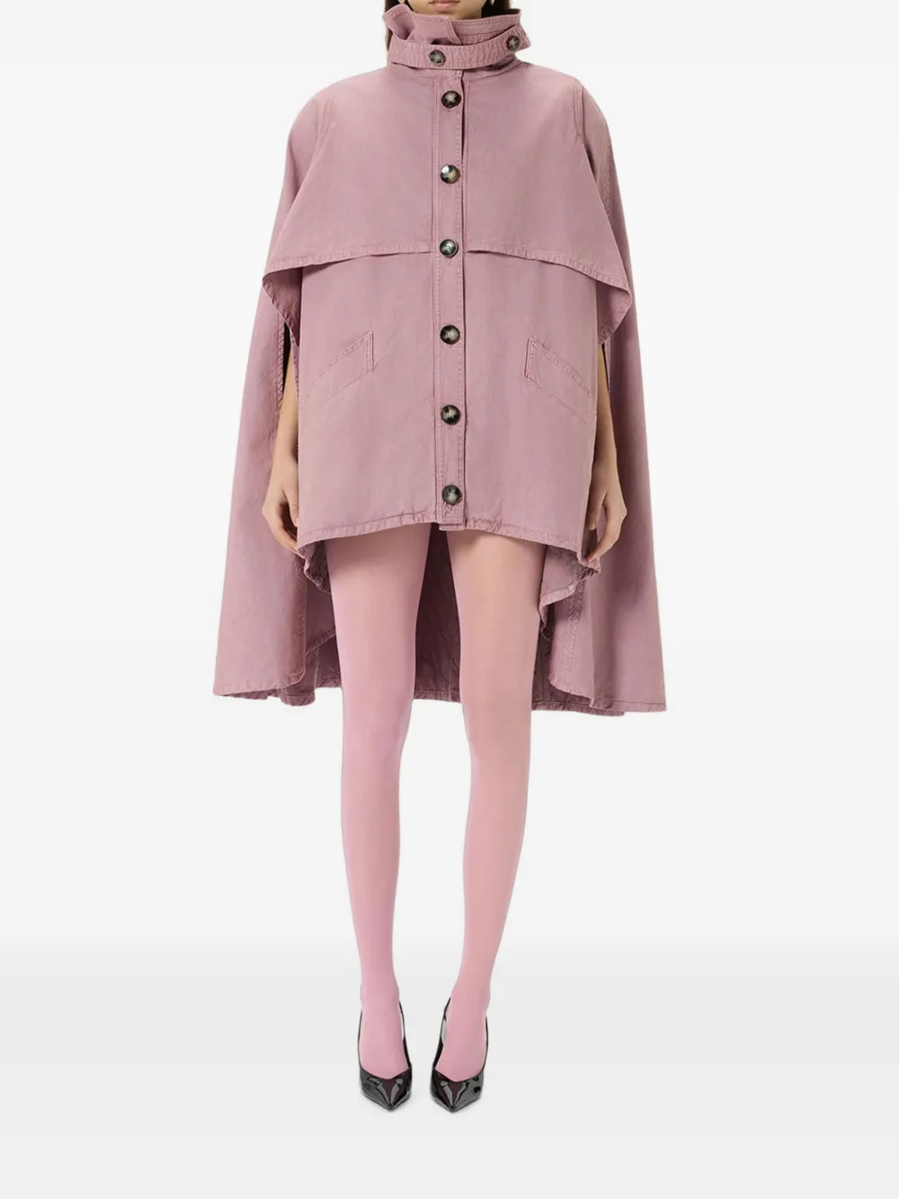 Blumarine Asymmetrische canvas cape Roze