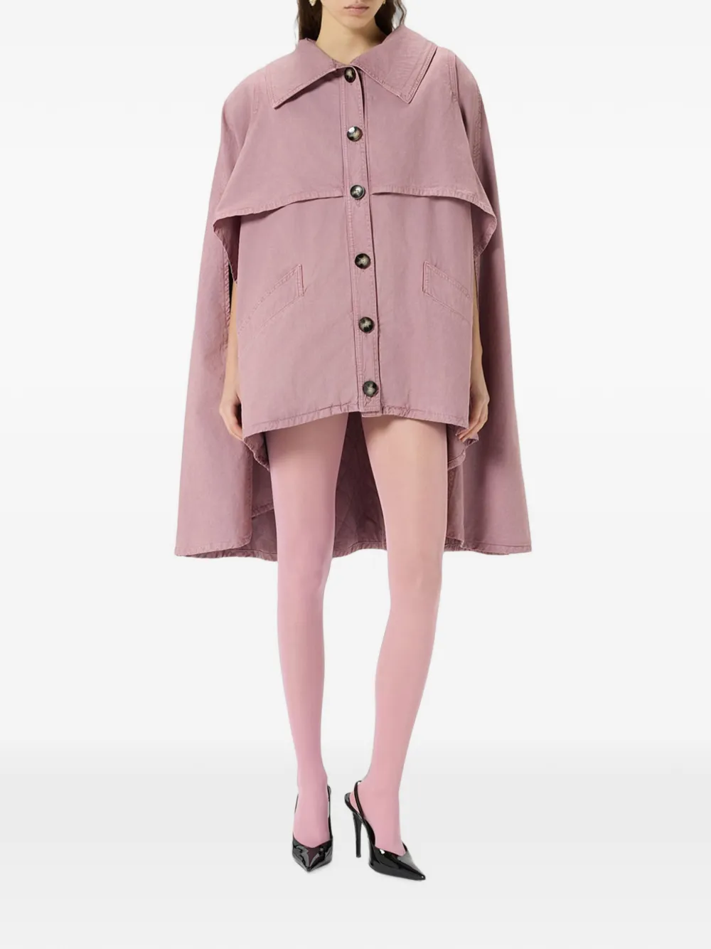 Blumarine Asymmetrische canvas cape Roze