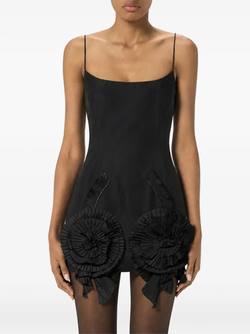 Blumarine Mini-jurk verfraaid met rozen Zwart