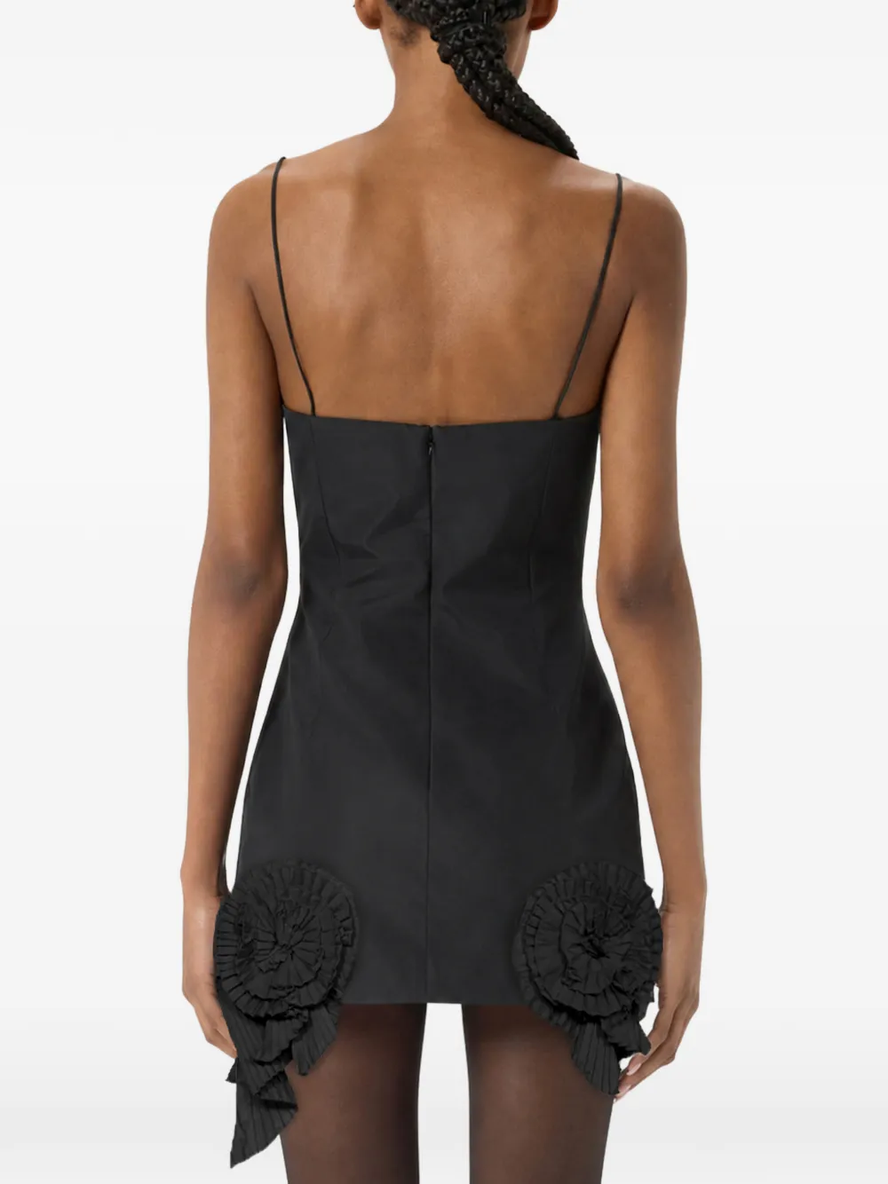 Blumarine Mini-jurk verfraaid met rozen Zwart