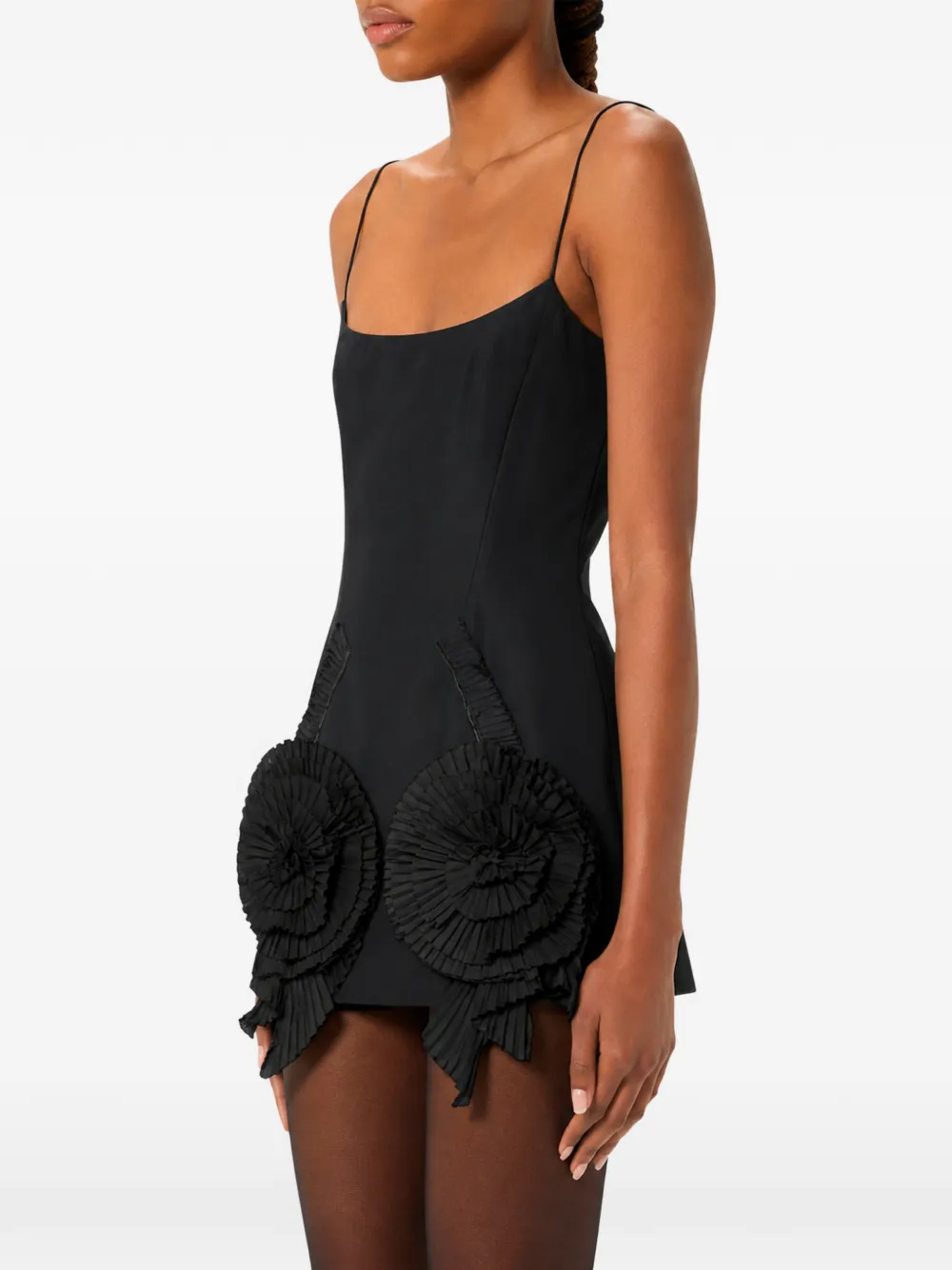 Blumarine Mini-jurk verfraaid met rozen Zwart