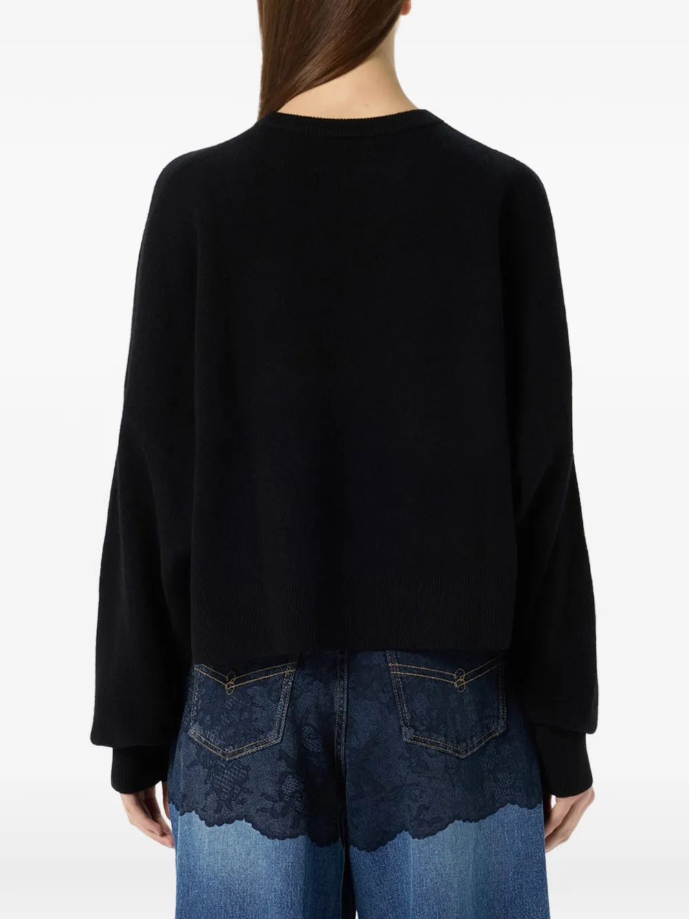 Blumarine Wollen trui met logo van stras Zwart