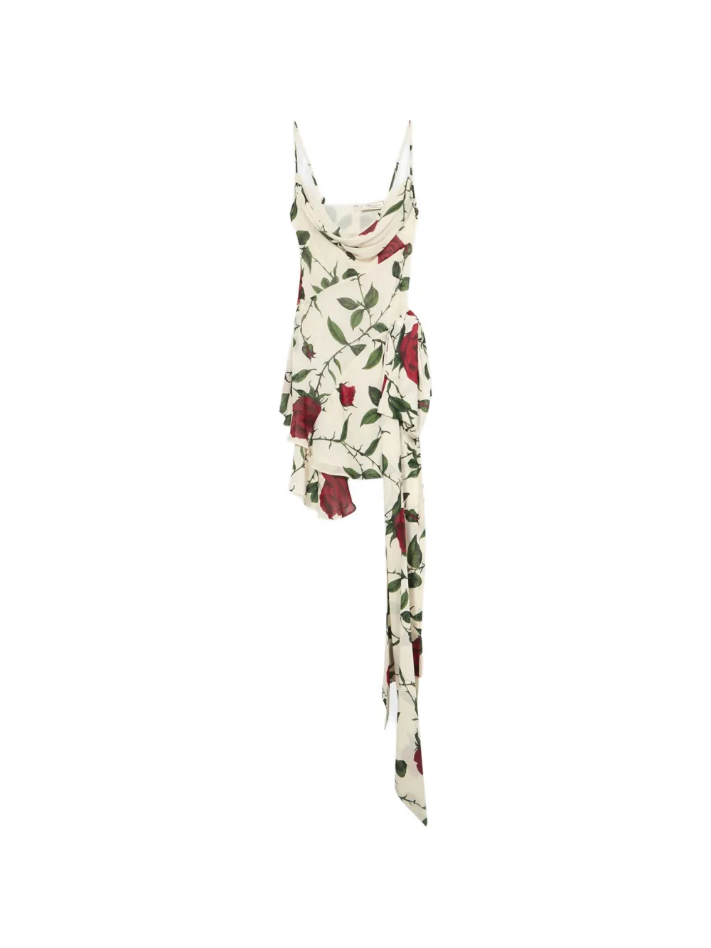 Blumarine rose-print draped mini dress