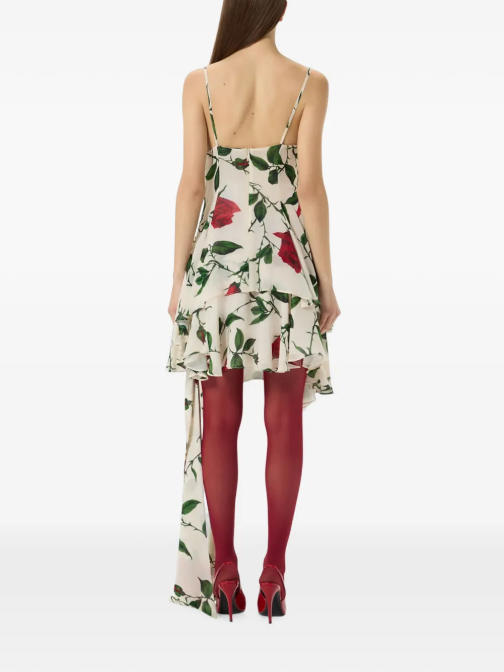 Blumarine Jurk met rozenprint Beige