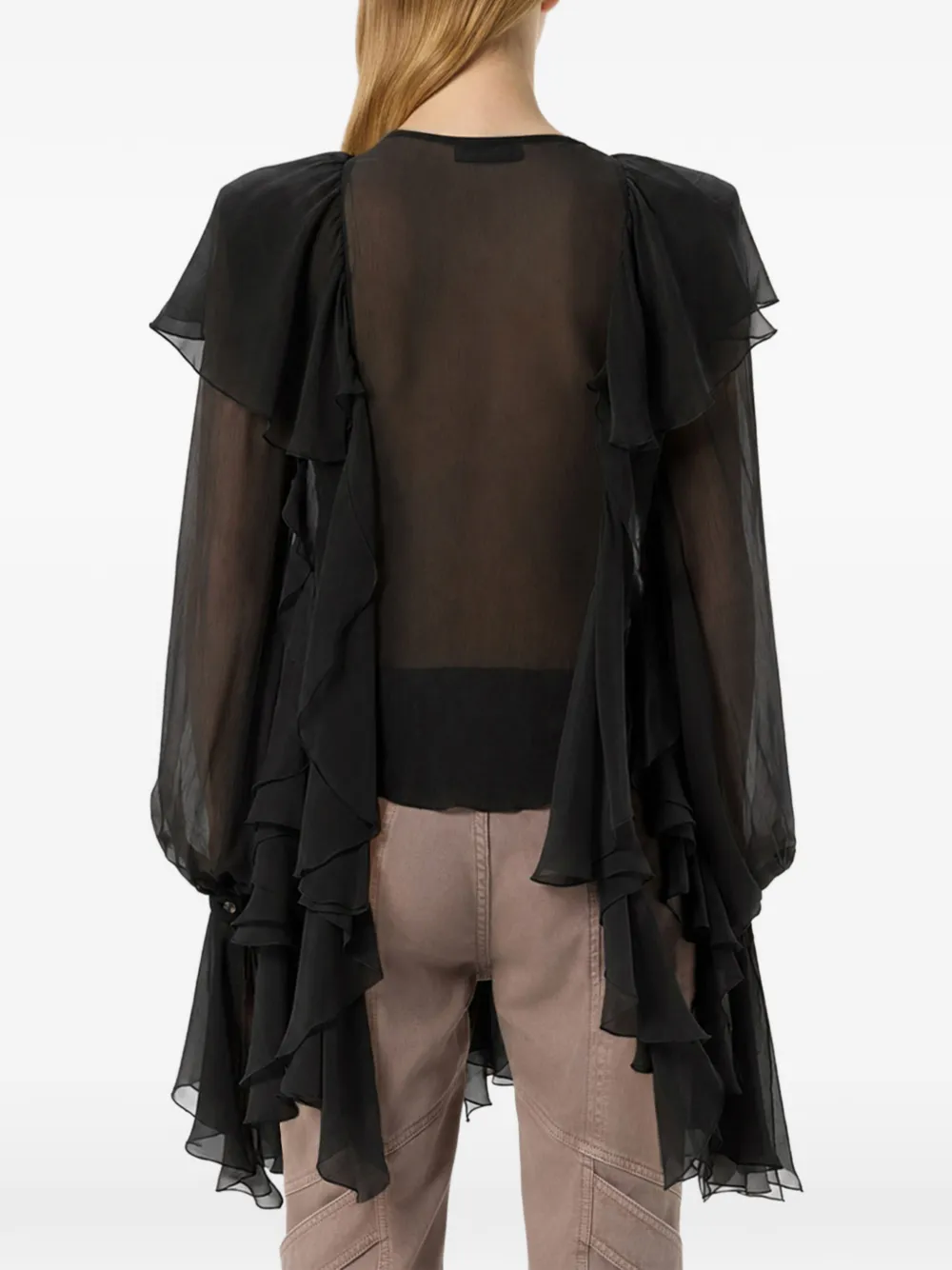 Blumarine Shirt met ruches Zwart