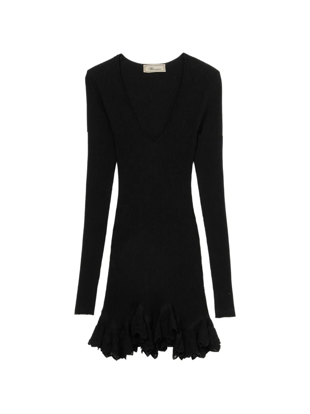 Blumarine ruffled ribbed-knit mini dress