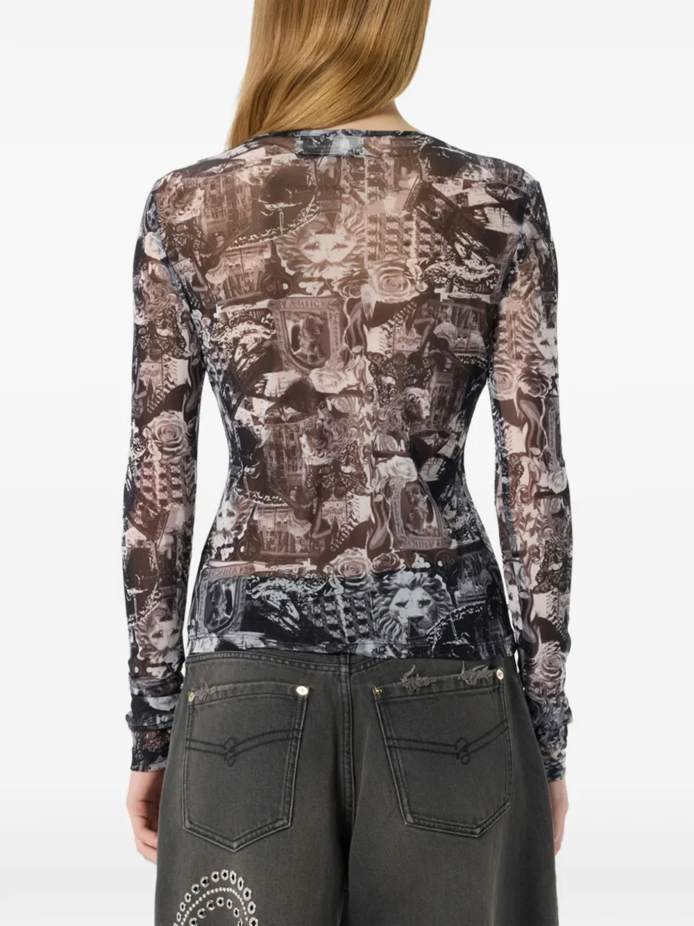 Blumarine Jersey T-shirt met print Zwart