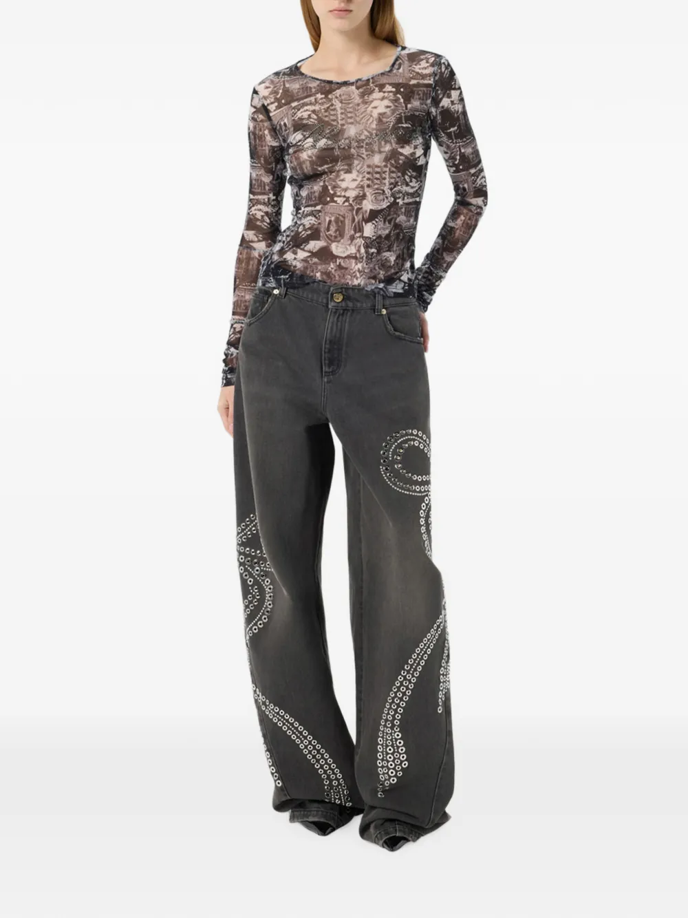 Blumarine Jersey T-shirt met print Zwart