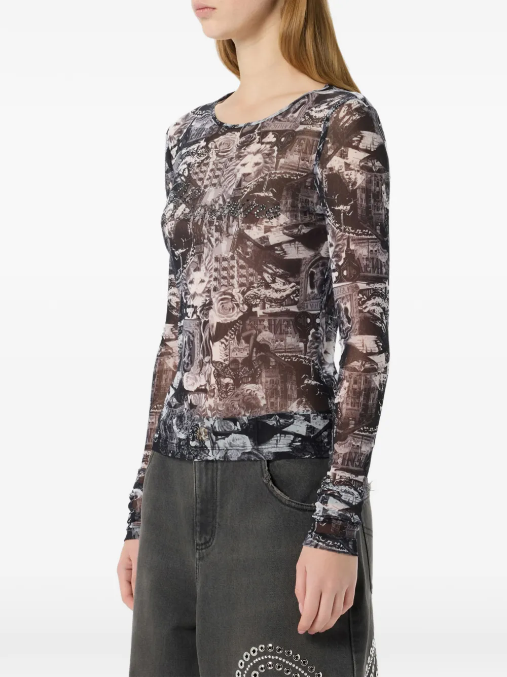 Blumarine Jersey T-shirt met print Zwart