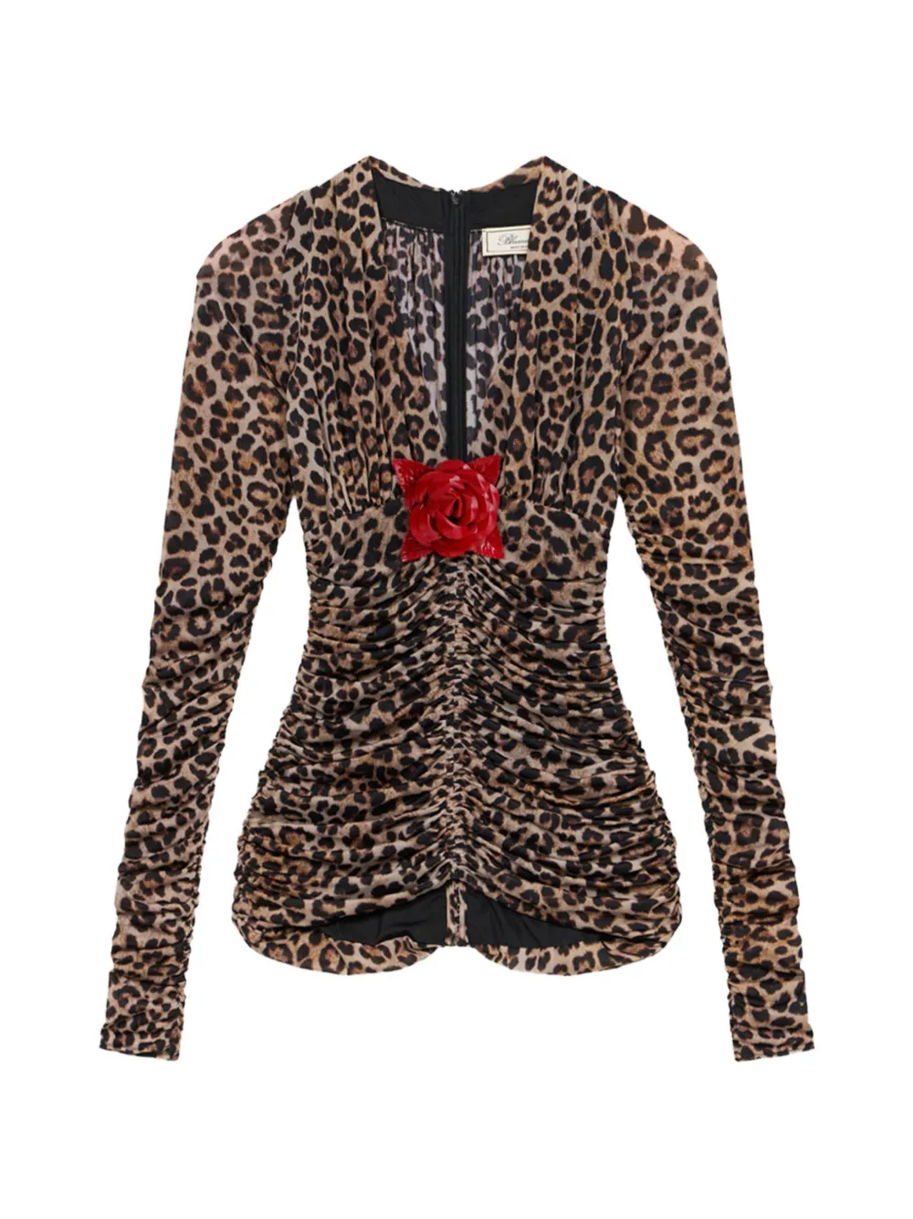 Blumarine leopard-print ruched blouse