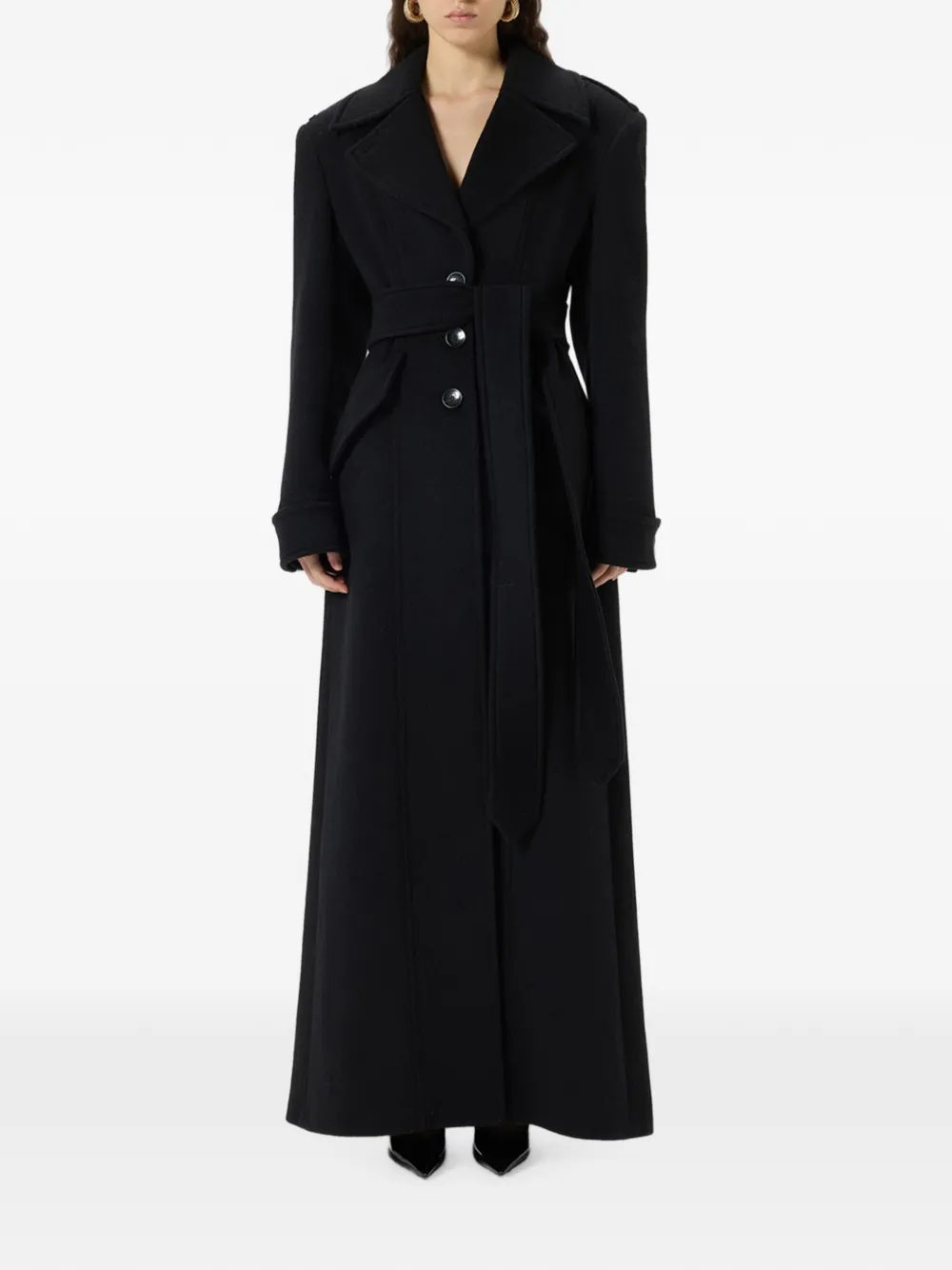 Blumarine Jas met ceintuur en knopen Zwart