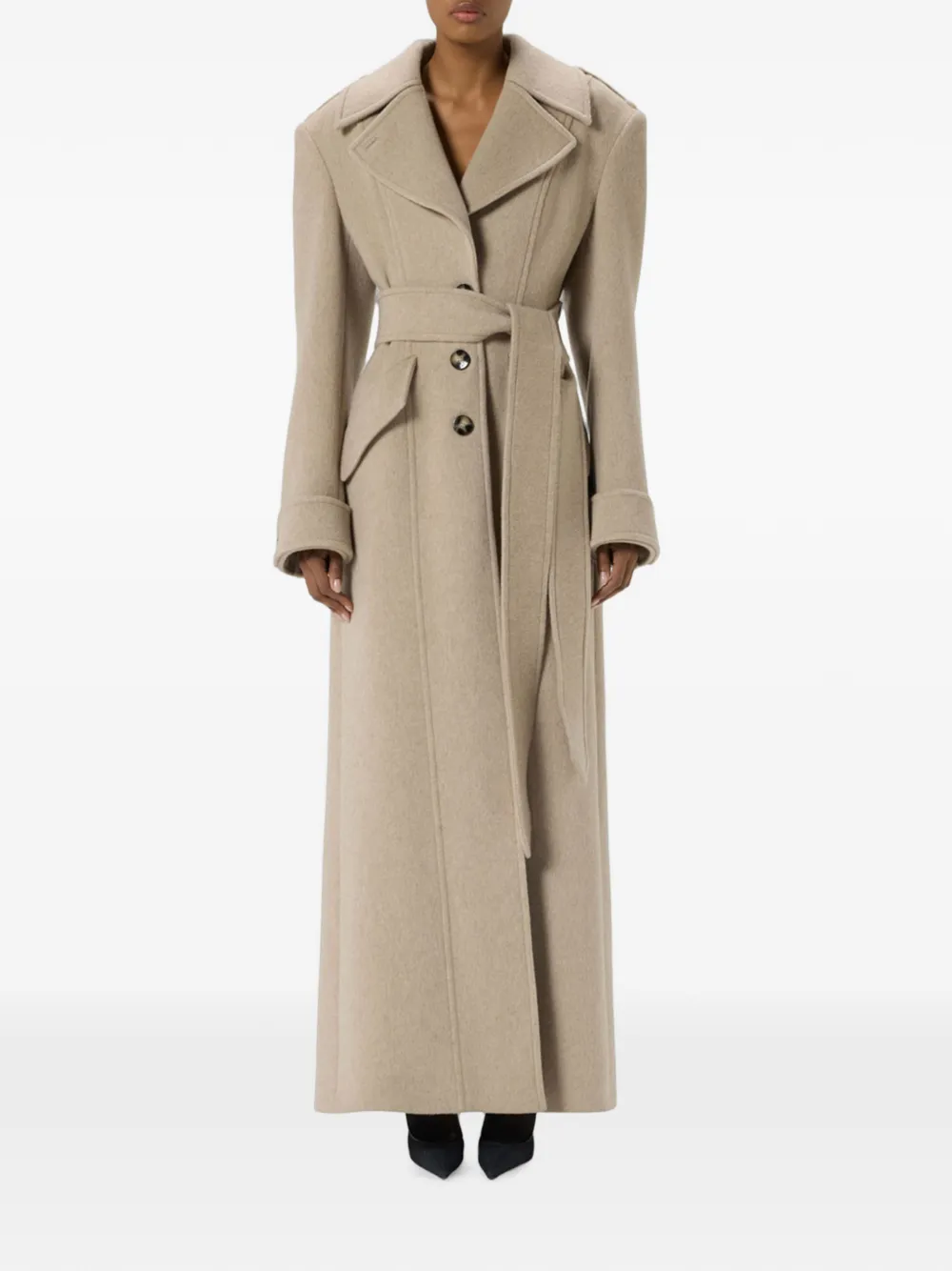 Blumarine Mantel met ceintuur Beige