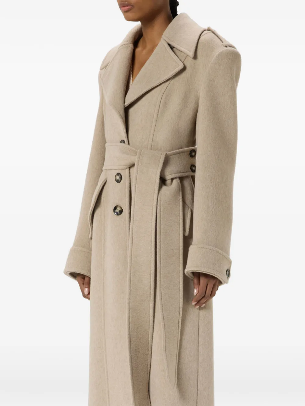 Blumarine Mantel met ceintuur Beige