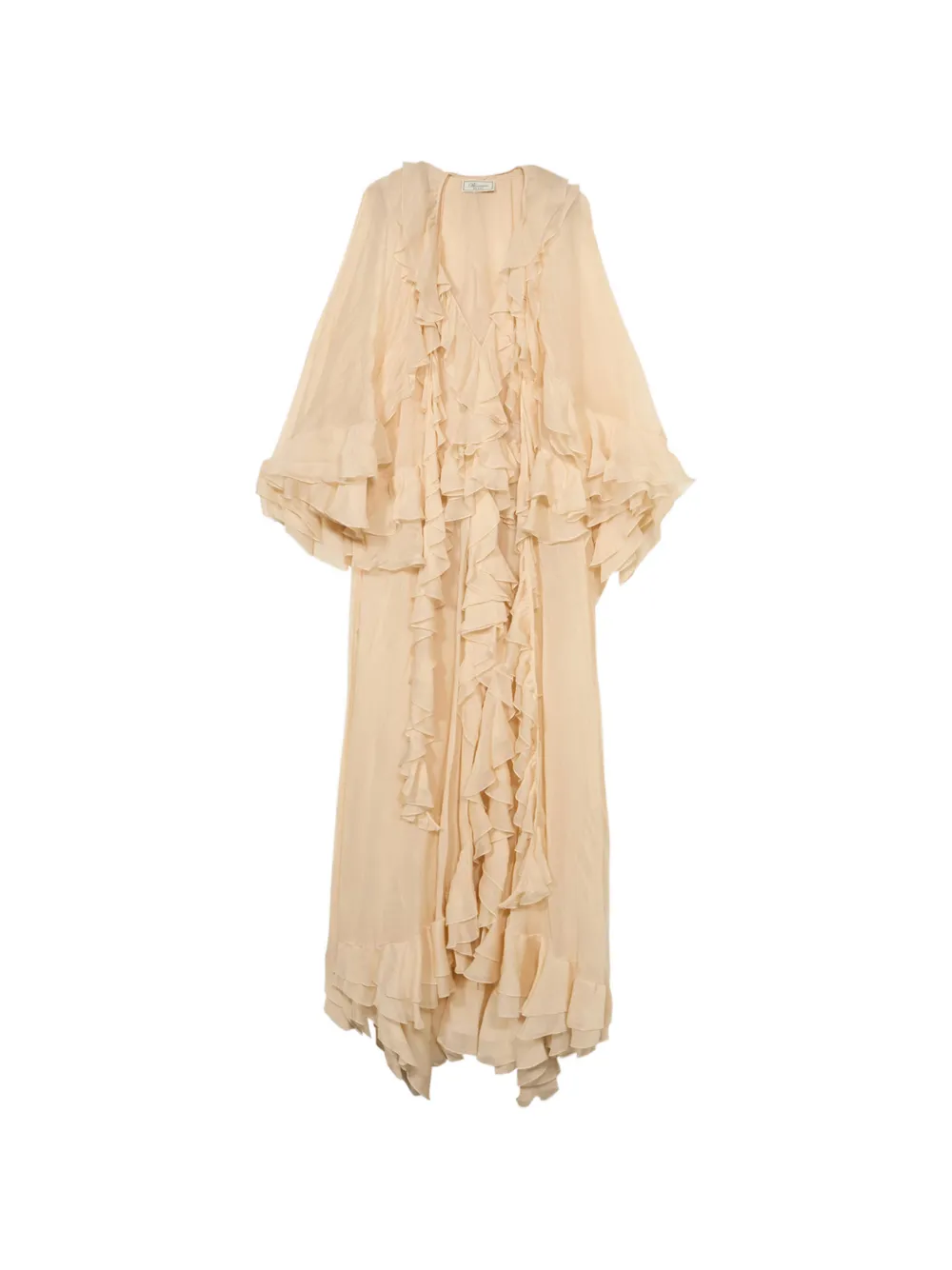 Blumarine Crêpon maxi-jurk met ruches Beige