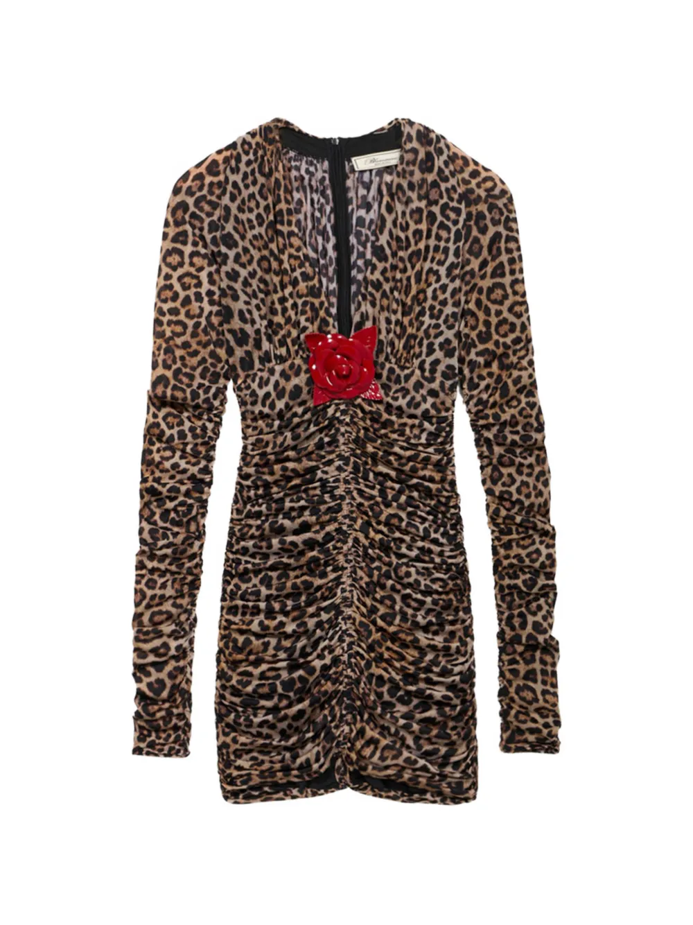 Blumarine leopard-print ruched mini dress