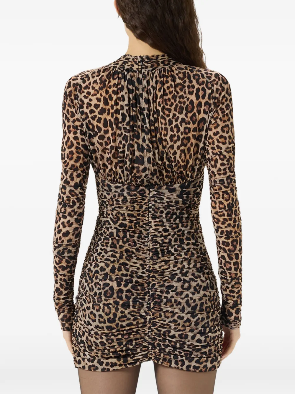 Blumarine Mini-jurk met luipaardprint Bruin