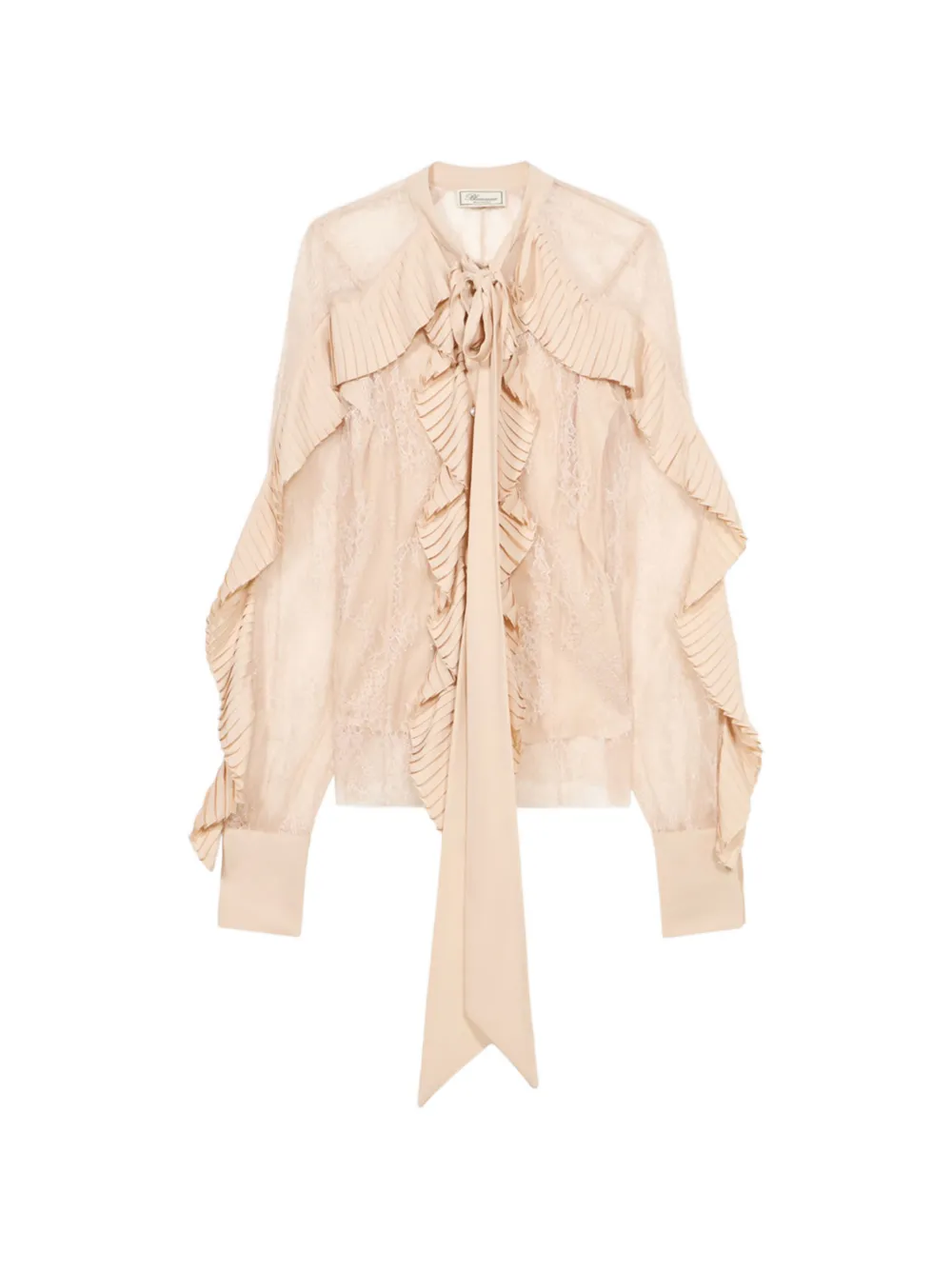 Blumarine chemise plissée à fleurs en dentelle - Tons neutres
