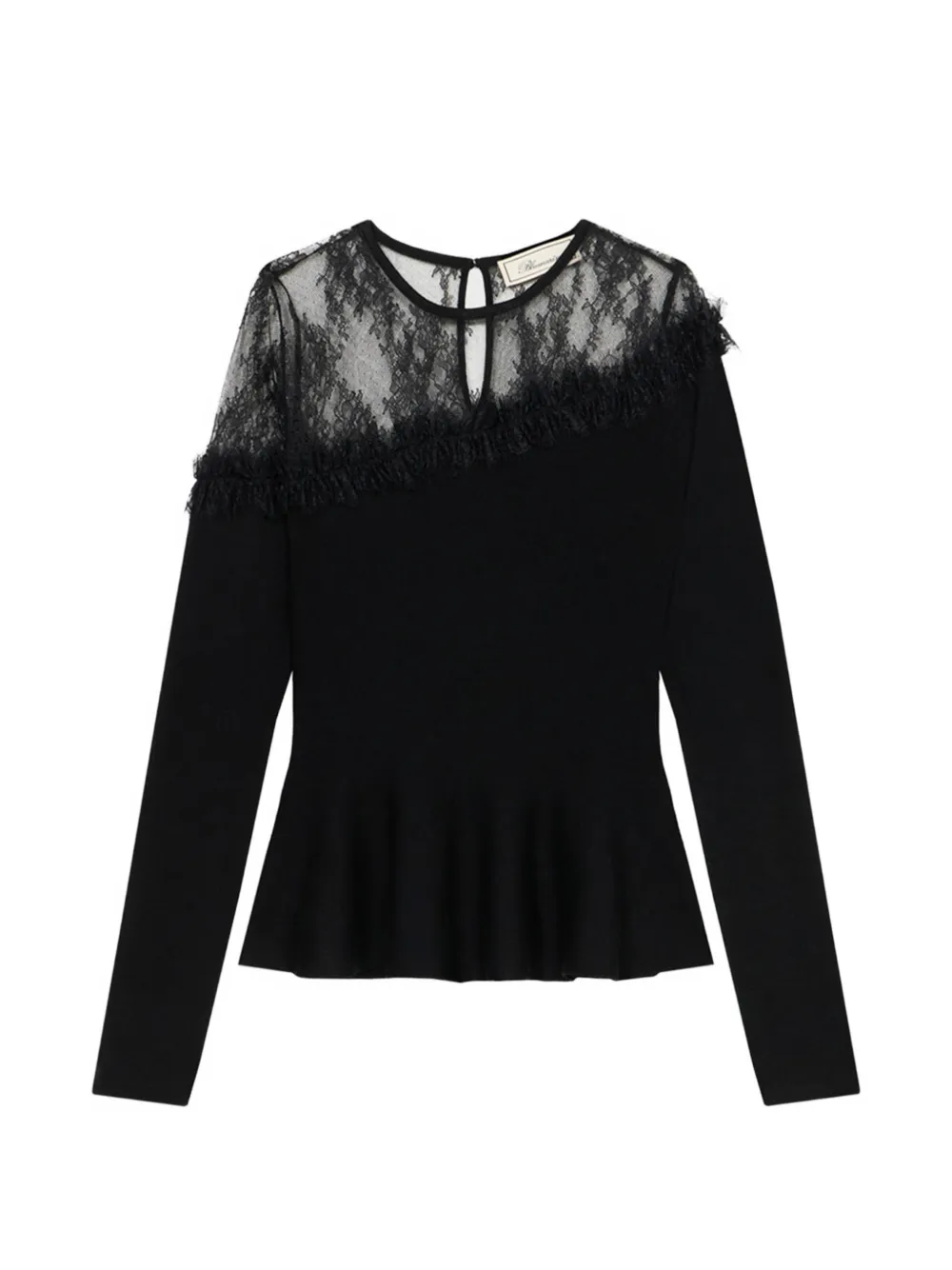 Blumarine lace-panel peplum sweater