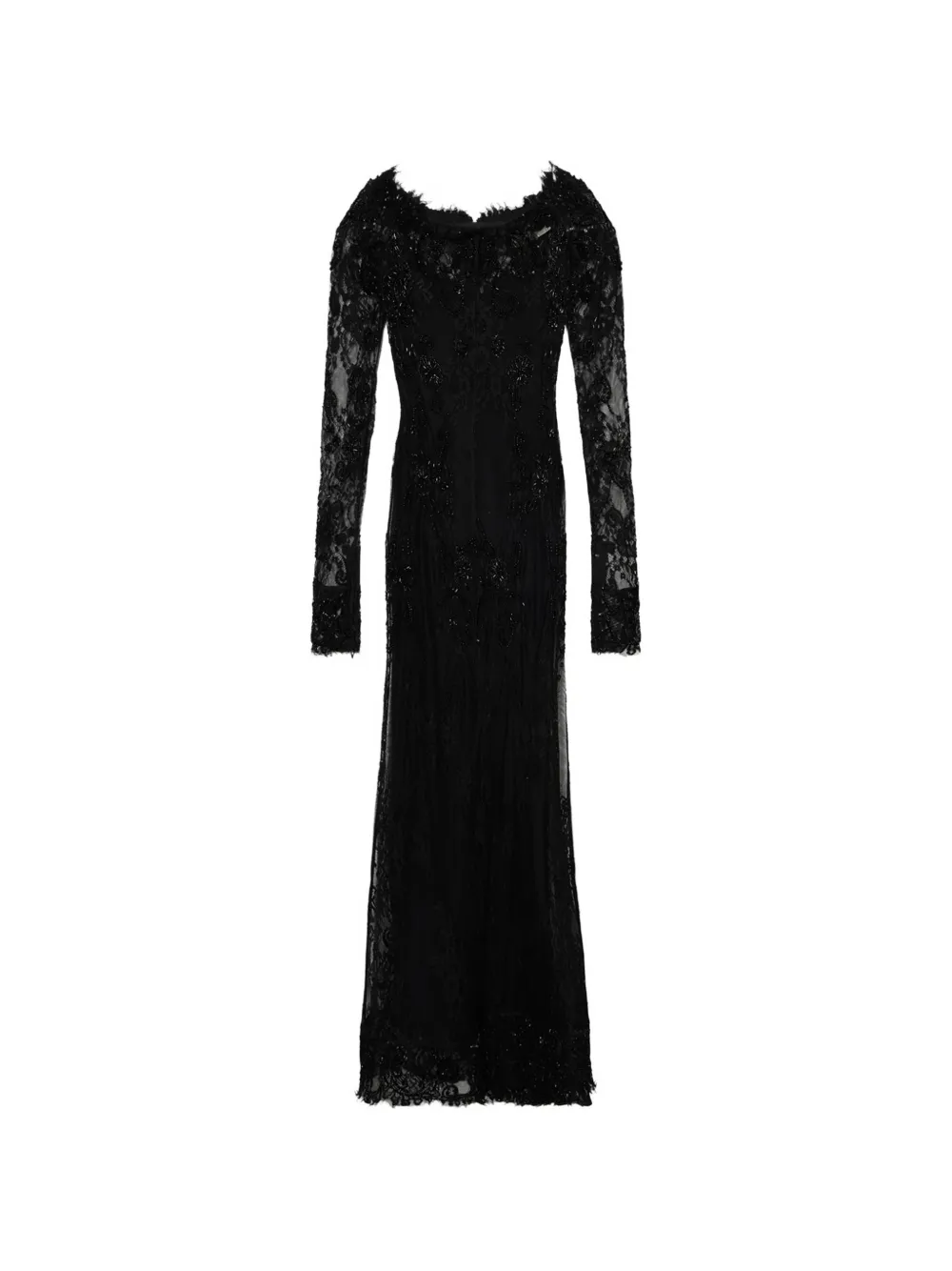 Blumarine embroidered floral-lace maxi dress - Black