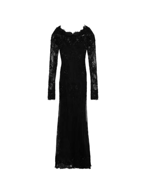 Blumarine robe longue en dentelle florale brodée