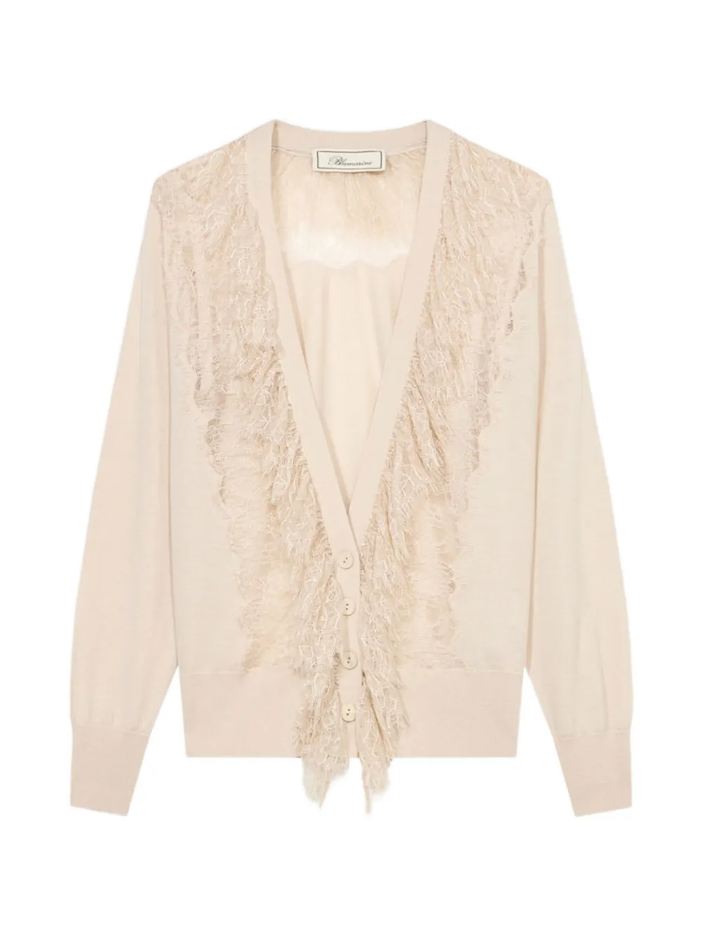 Blumarine lace-trimmed flounced cardigan
