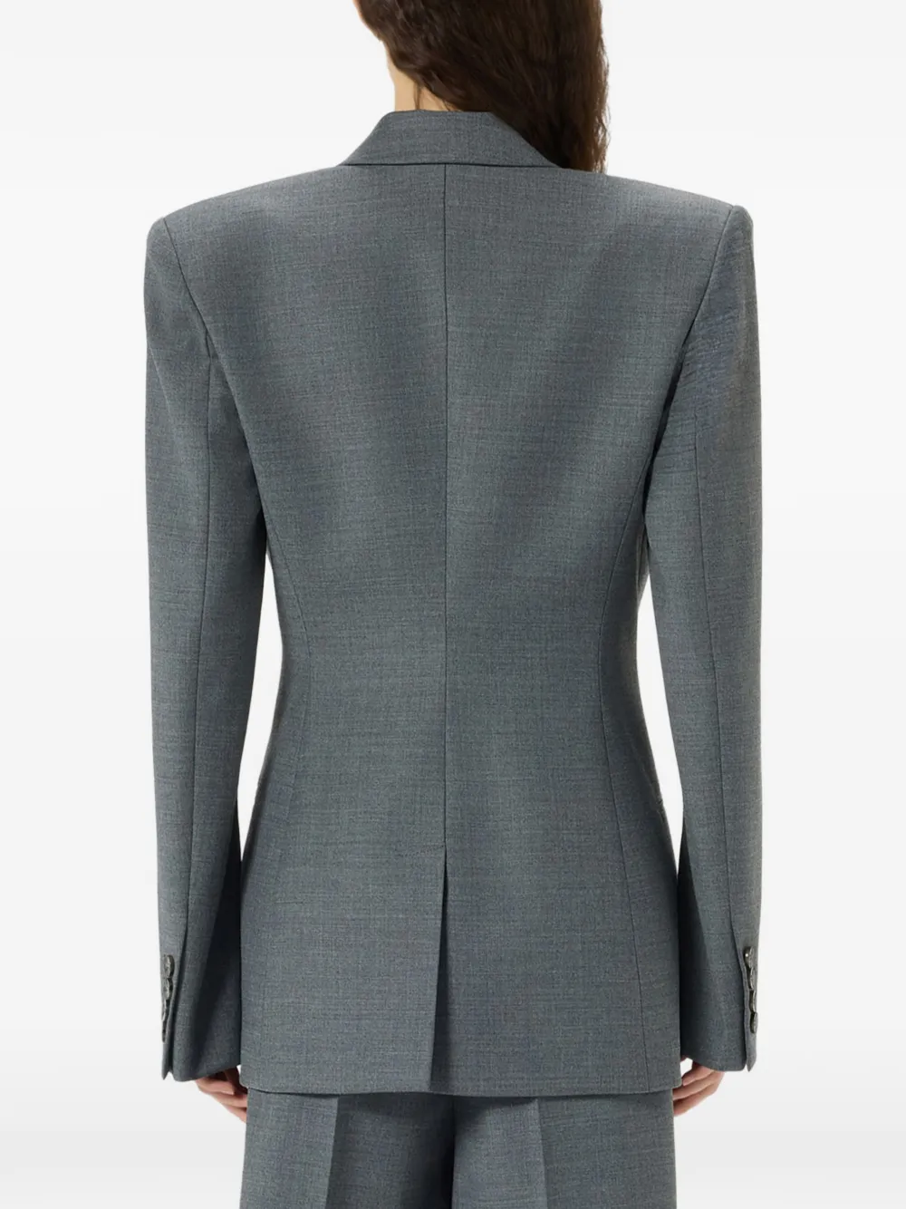 Blumarine Geplooide blazer verfraaid met rozen Grijs