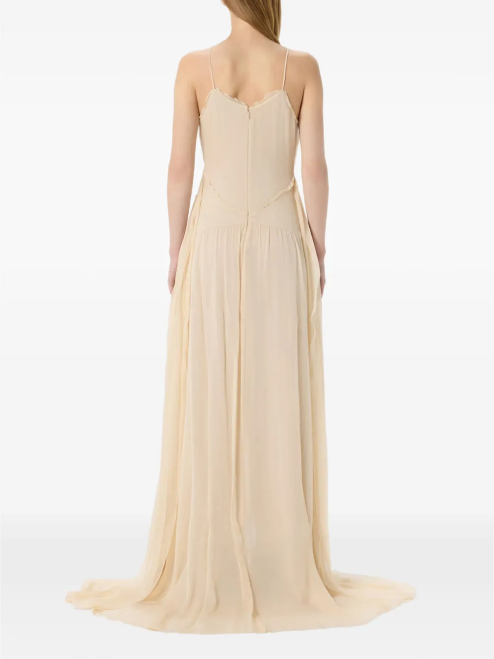 Blumarine Maxi-jurk met roosdetail Beige