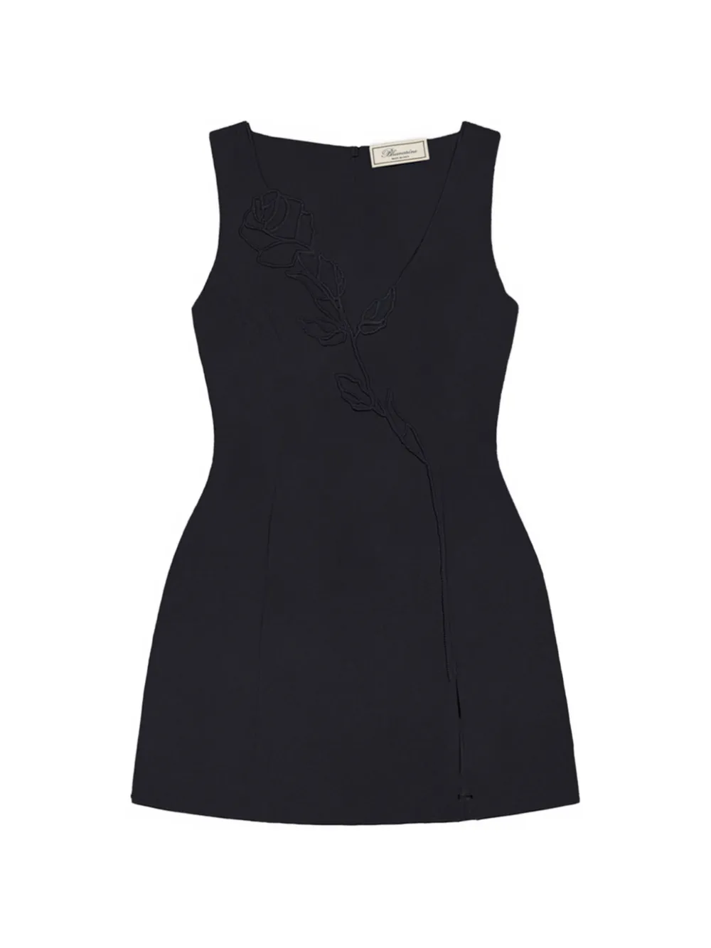 Blumarine rose-embroidered sleeveless mini dress