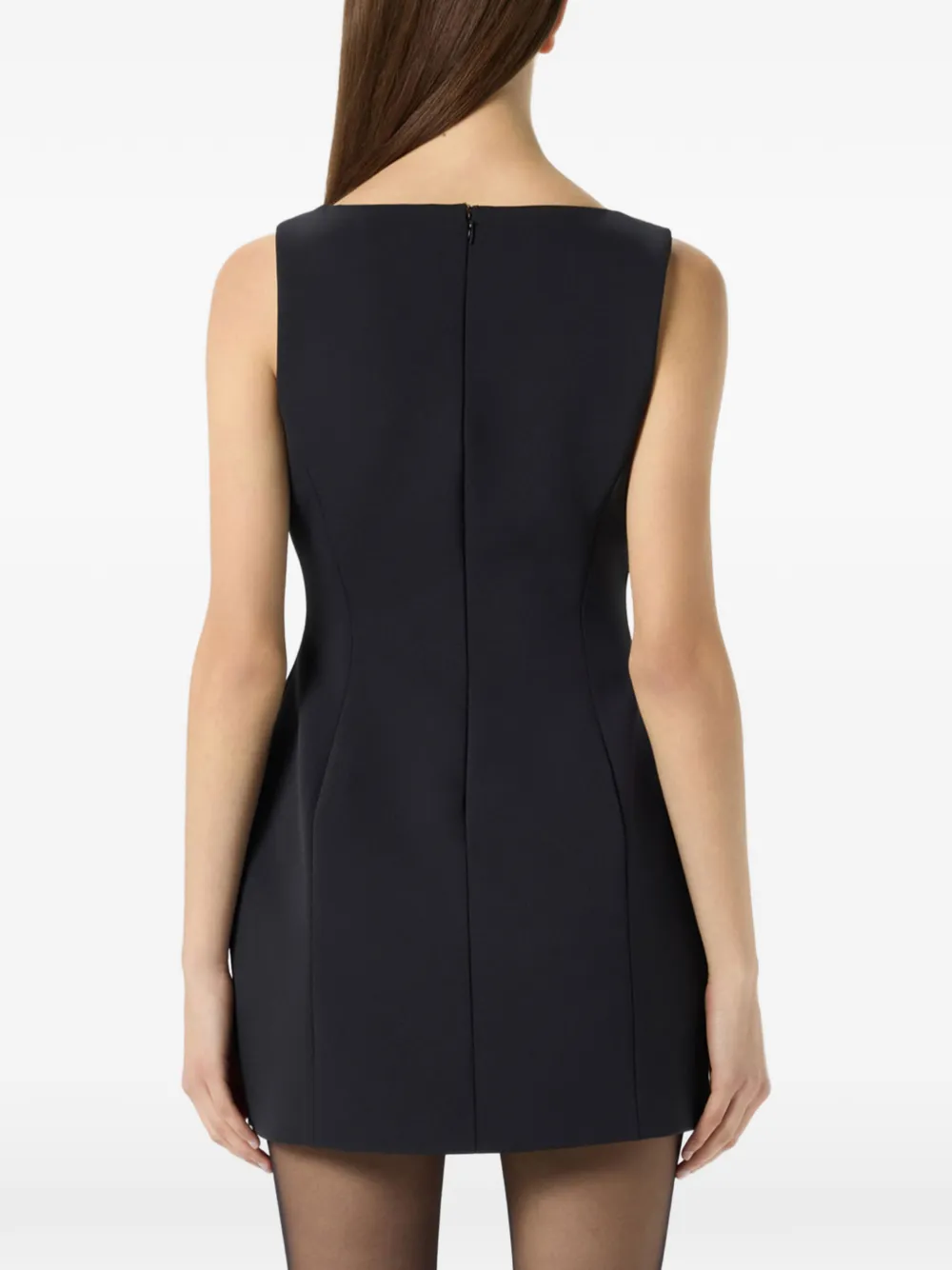 Blumarine Mouwloze mini-jurk met geborduurde roos Zwart
