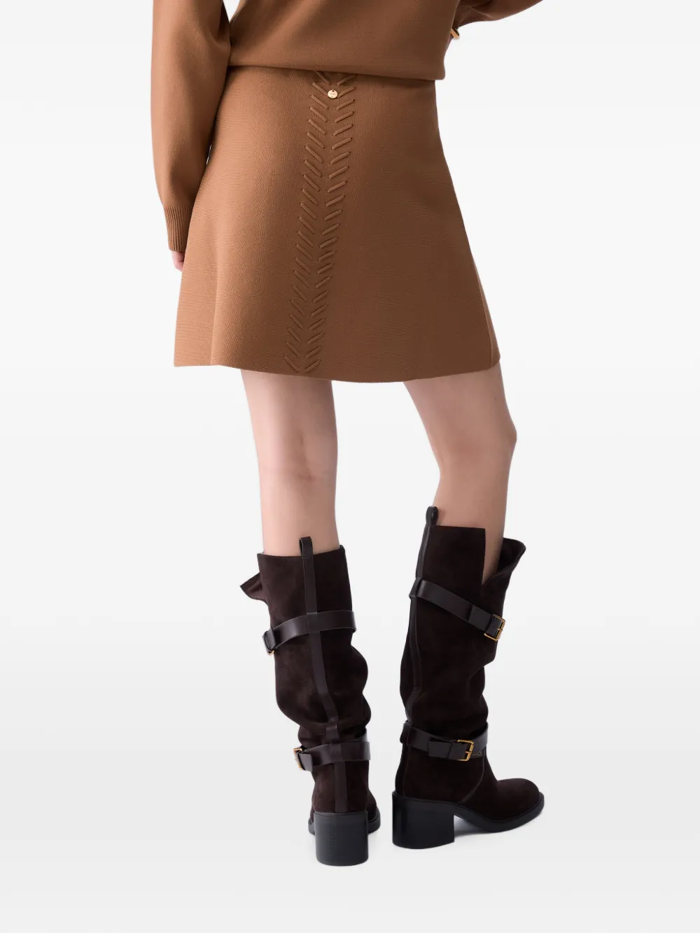 LIU JO Gebreide mini-rok met gevlochten details Beige