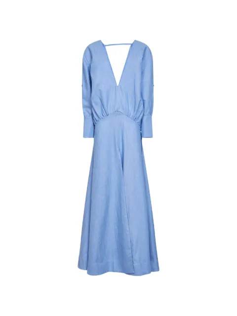 BATAKOVIC Belgrade plunging V-neck gathered midi dress