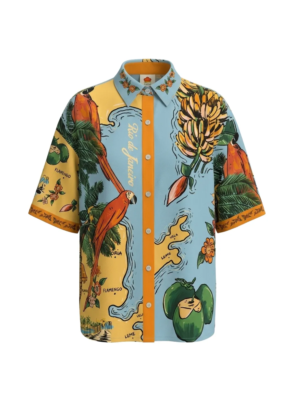 FARM Rio Beach-Path graphic-print shirt - Blau