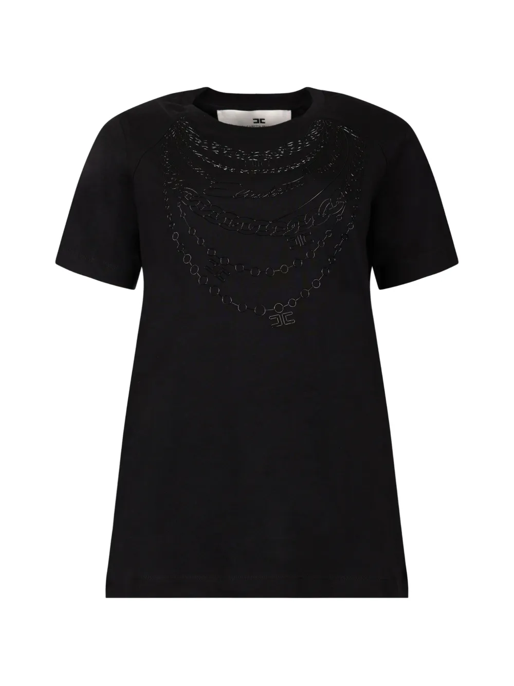 Elisabetta Franchi embossed chain-link T-shirt - Nero