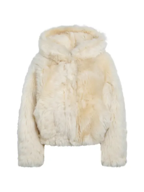 Blancha hooded long-sleeve shearling jacket
