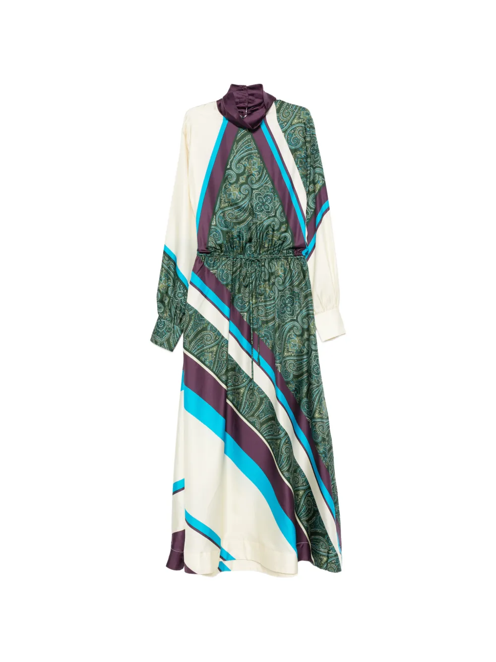 ALEMAIS Joni paisley-print striped midi dress
