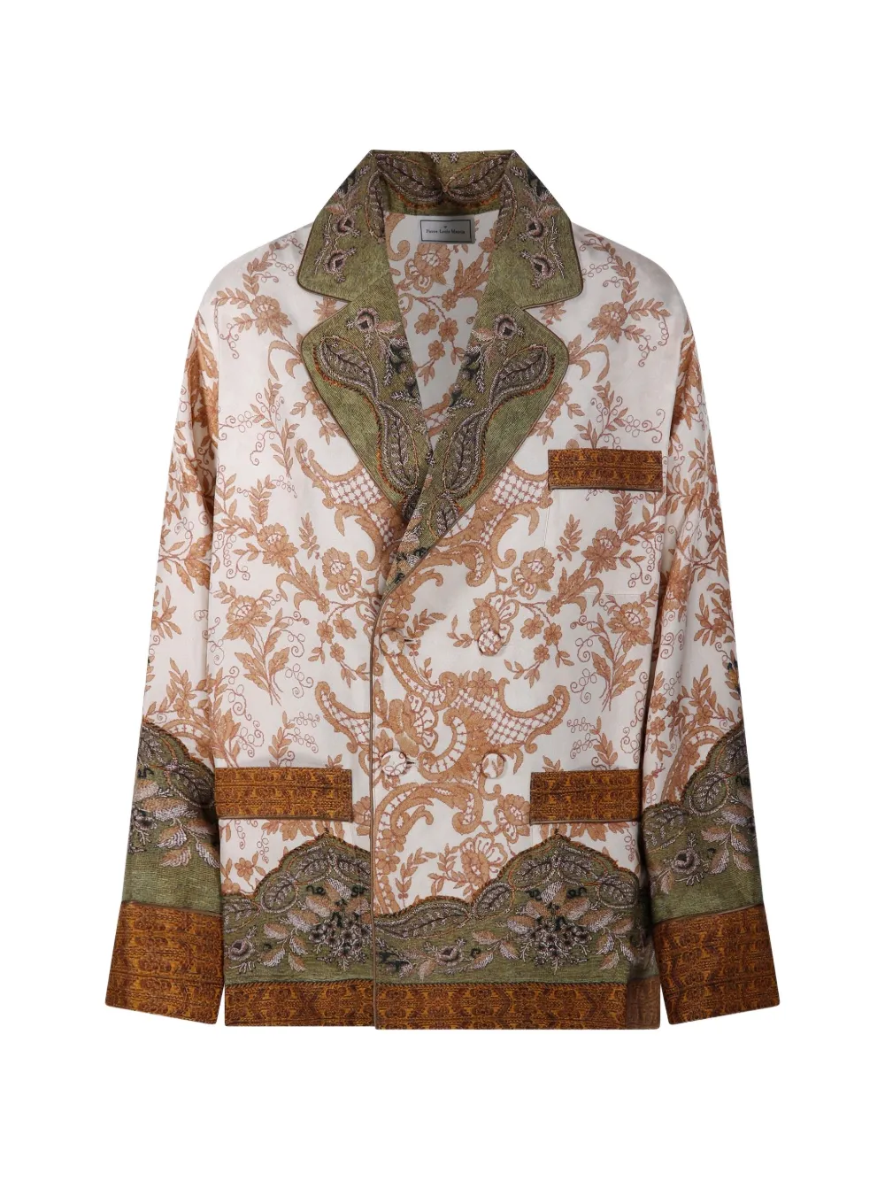 Pierre-Louis Mascia Cialda floral-print double-breasted blazer - Nude