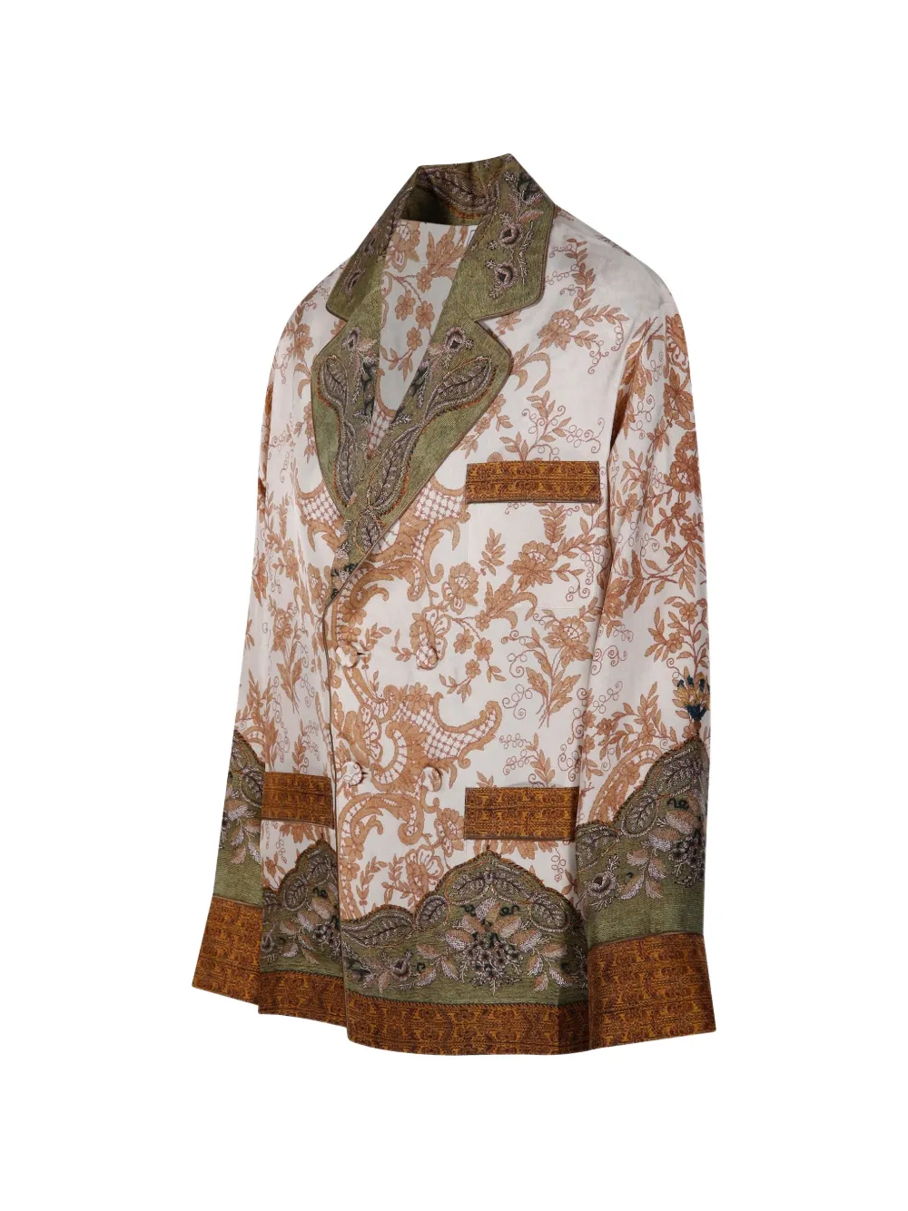 Pierre-Louis Mascia Cialda blazer met bloemenprint en dubbele rij knopen Beige