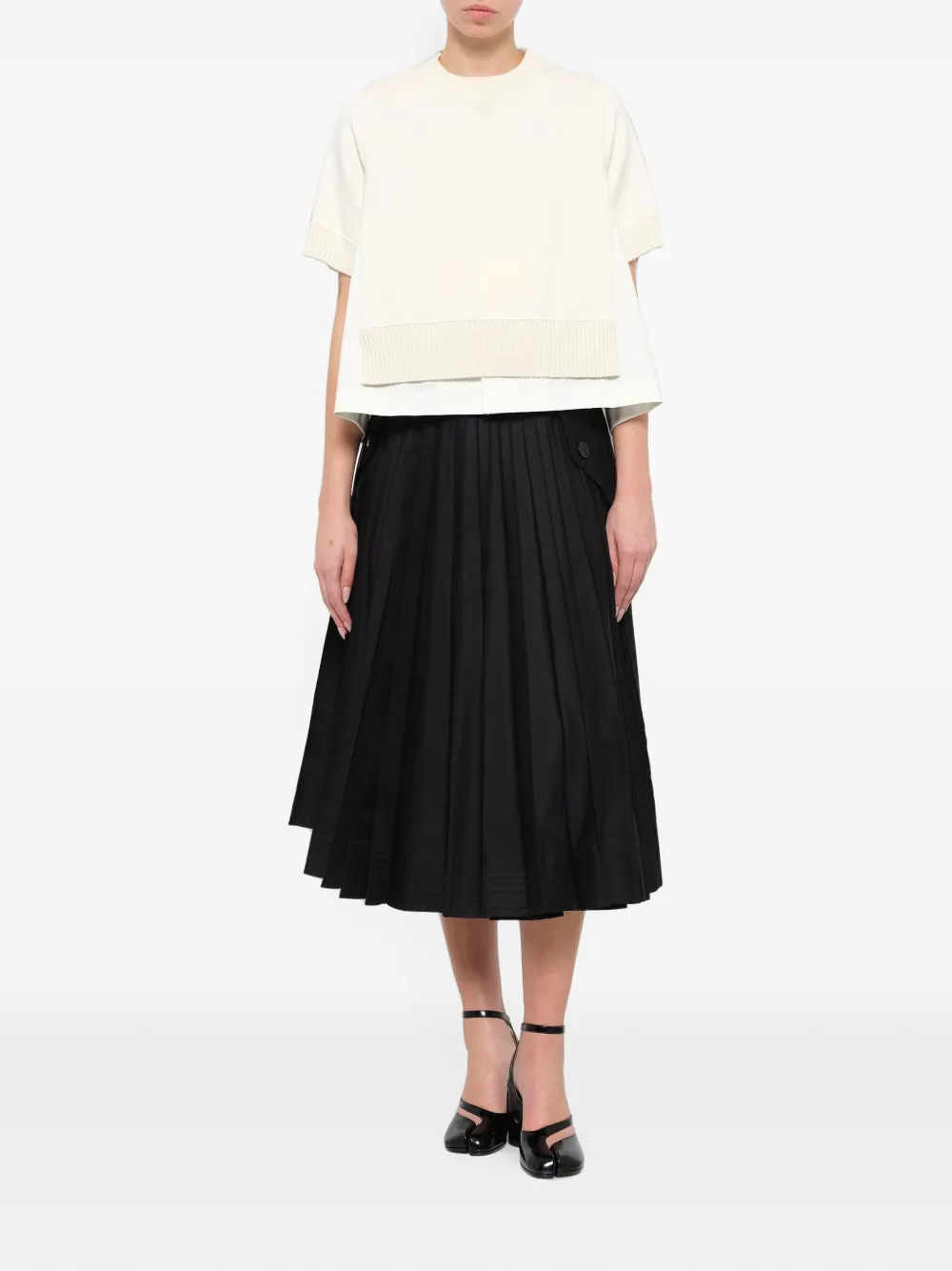 sacai short-sleeve blouse Beige