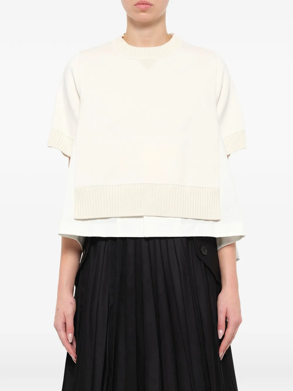 sacai short-sleeve blouse Beige