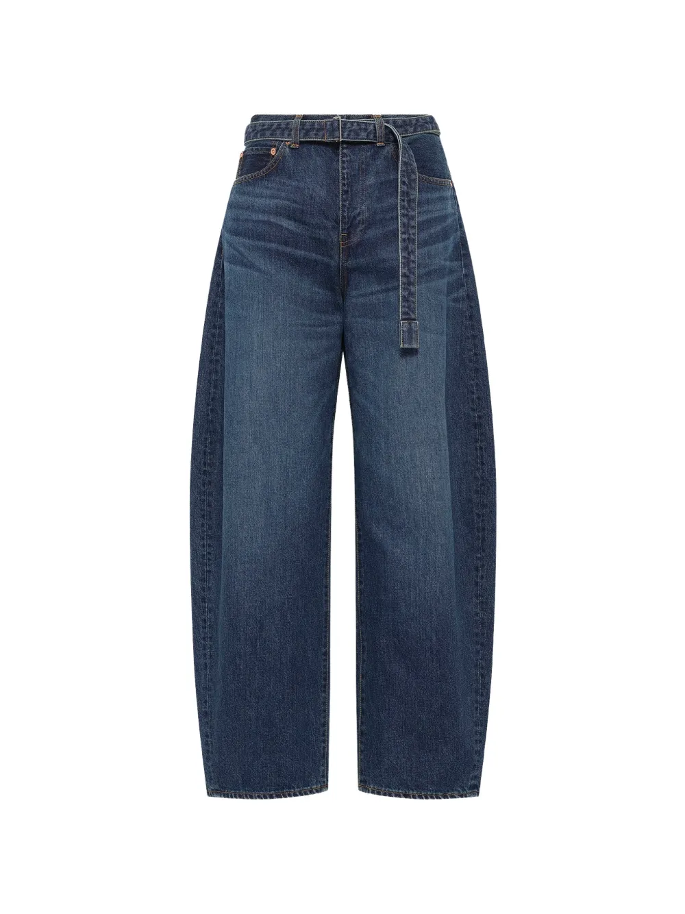 sacai barrel panelled jeans - Blau