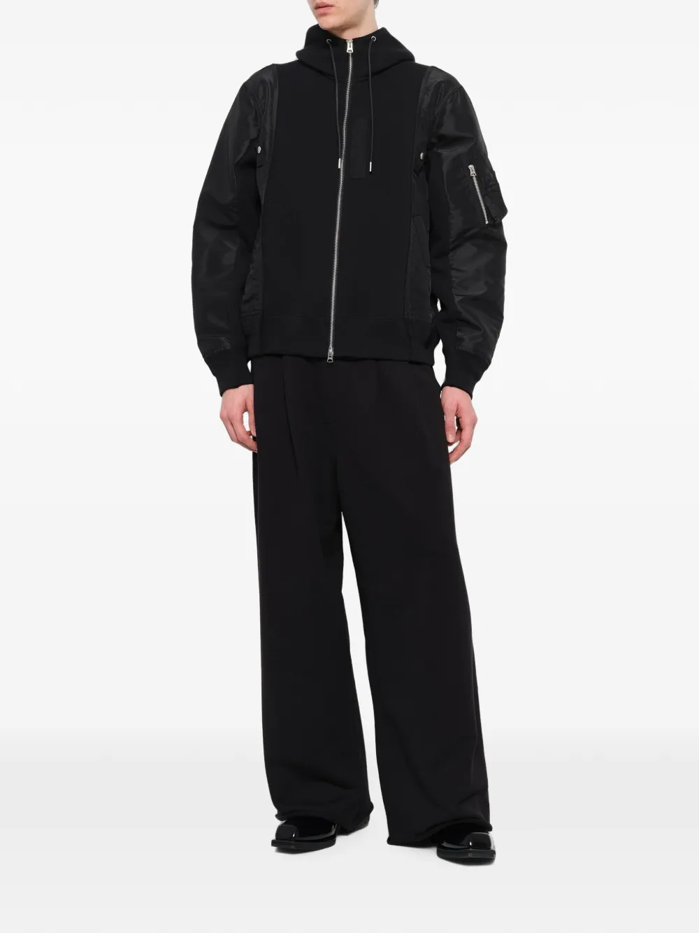 sacai Hoodie met vlakken Zwart
