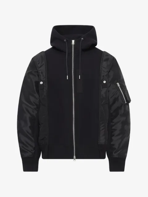 sacai panelled sponge sweat hoodie
