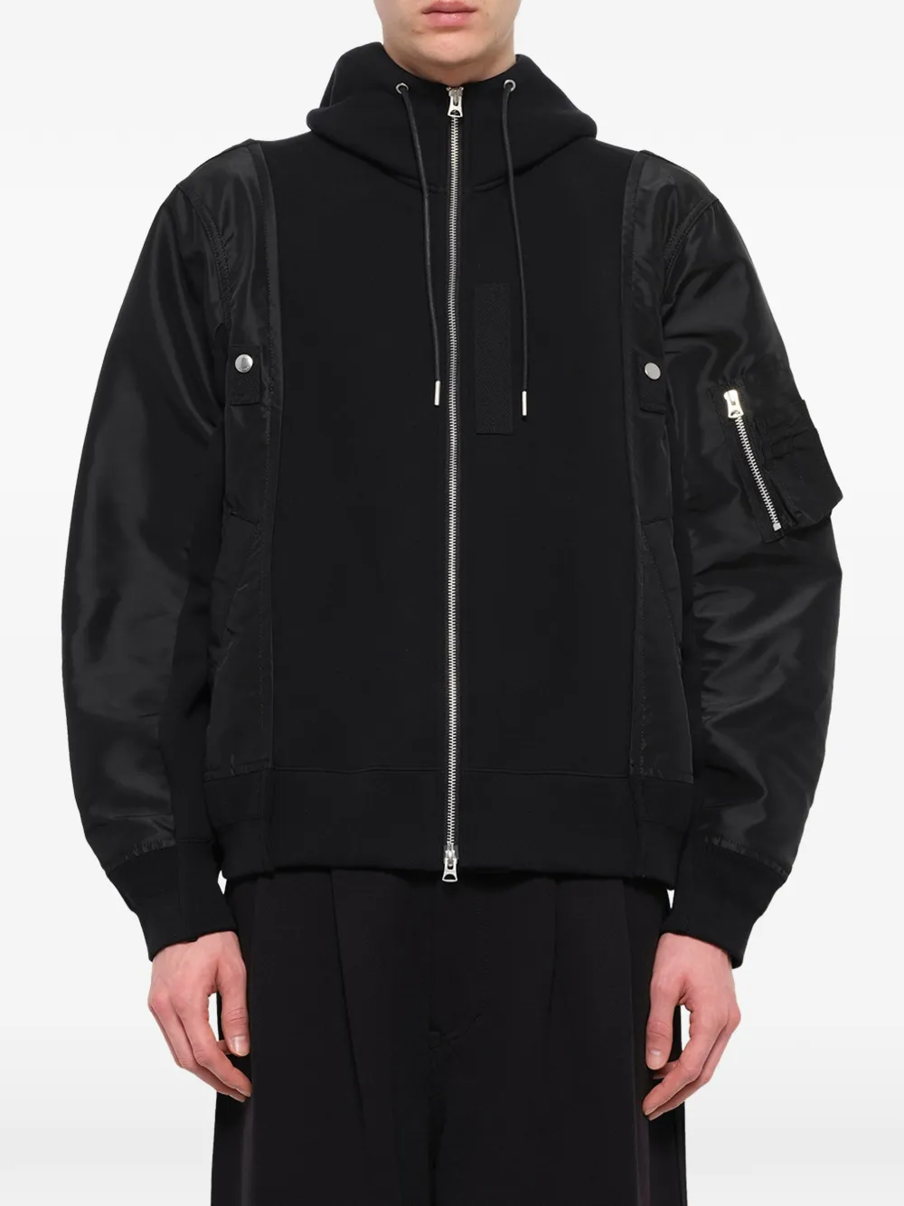 sacai Hoodie met vlakken Zwart
