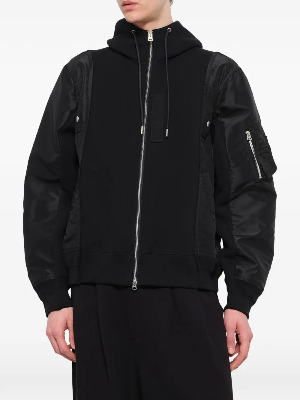 sacai Hoodie met vlakken Zwart