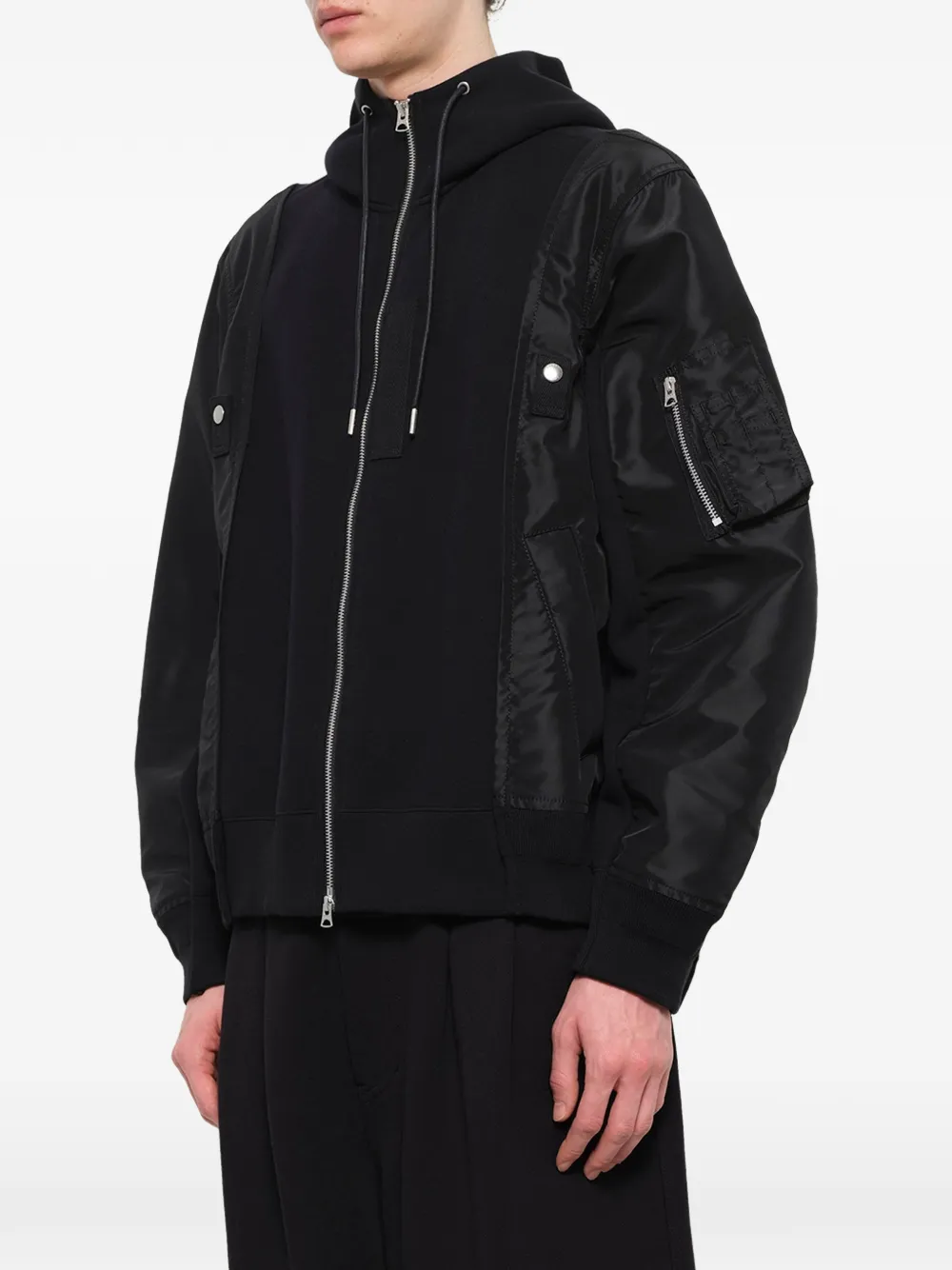 sacai Hoodie met vlakken Zwart